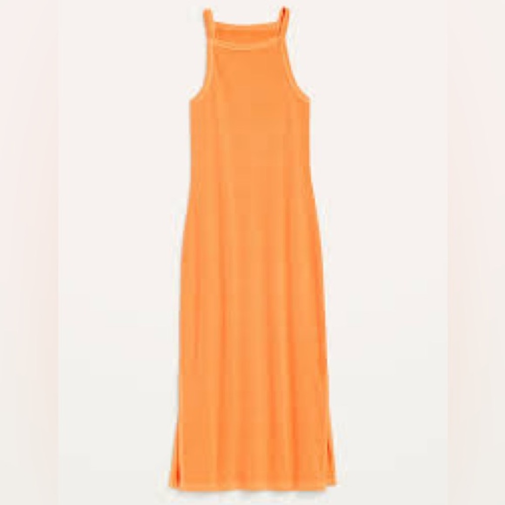 Old Navy Fitted Rib-Knit Midi Cami Dress
